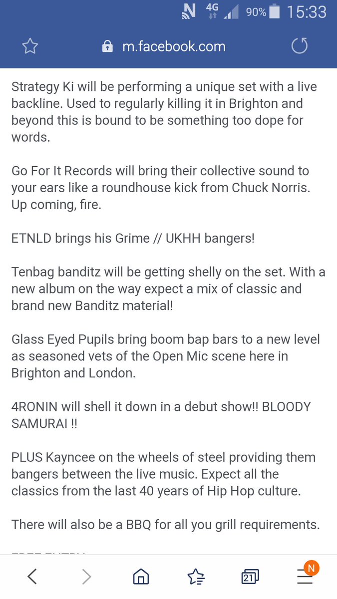 Yo people. So here is a date to put in your diarys Bank Holiday Monday 27-05-19 
We will be performing at the below event at The Richmond , Brighton courtesy of <a href="/BruntPoet/">Marcus Britmouf Mandible</a> and <a href="/NasahMUDfam/">Nasah / DJ Nas</a> who have combined forces to bring you a special day of underground Hip Hop at its best .