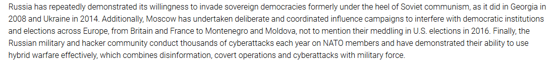 NATOAssure's tweet photo. Congressman @HurdOnTheHill "...#NATO remains more important than ever to the security of the free world because Russia still poses a threat to the alliance. #hacking #cybersecurity https://t.co/kTD8oLlpcW https://t.co/Cr7iv8PzDG