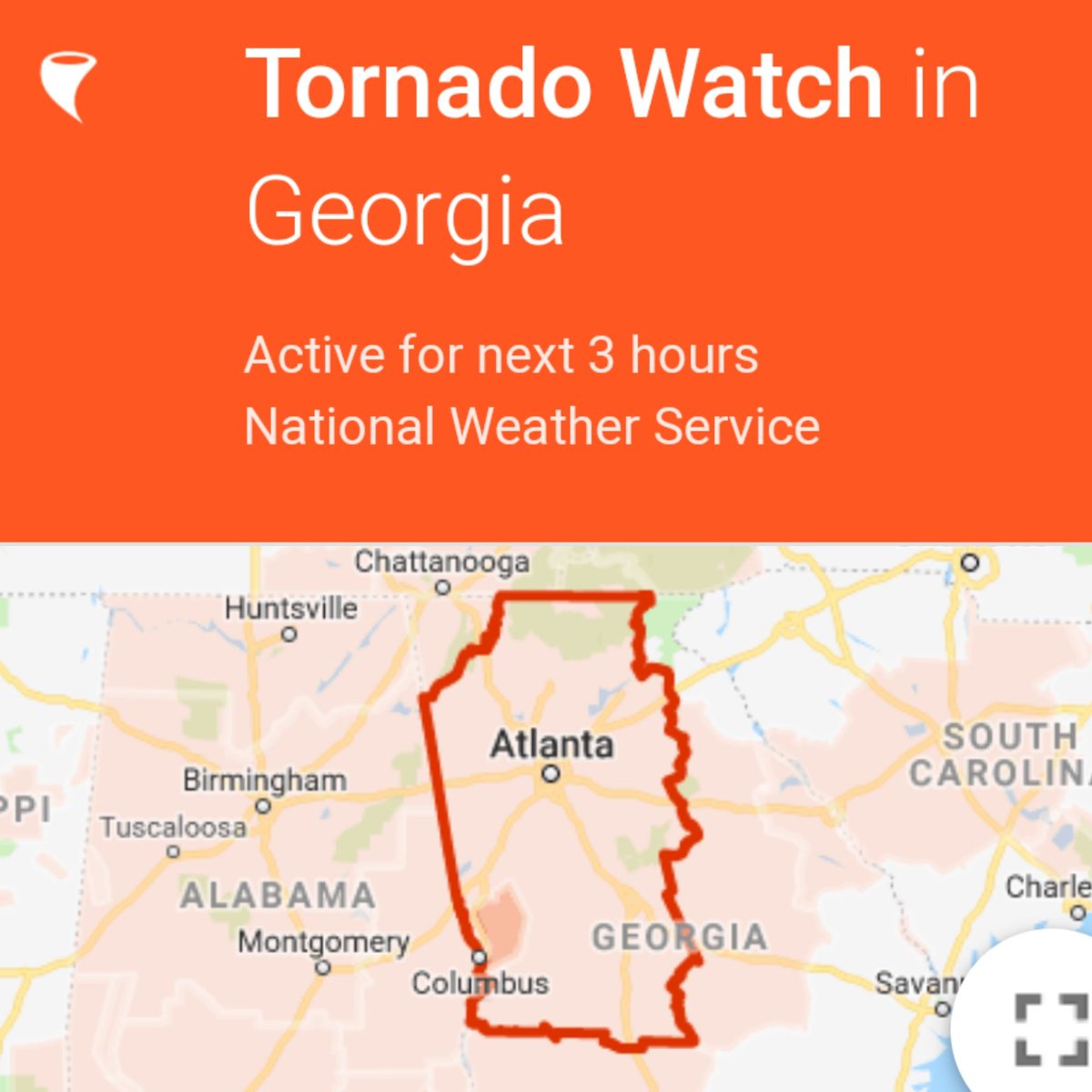MedixMower's tweet photo. 🌪️ #TornadoWatch #CentralGA until 2pm #BeSafe #BeSmart https://t.co/FybbTSMwwY