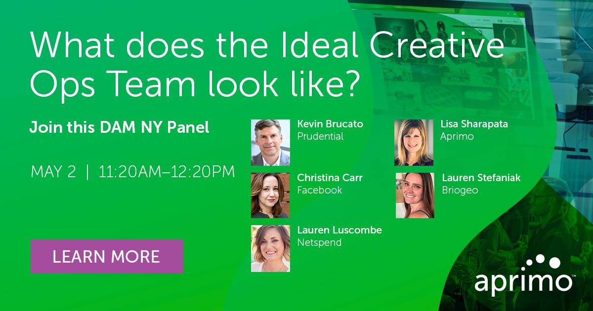 Aprimo's tweet photo. What Does the Ideal Creative Ops Team Look Like? Find out in this #DAMNY panel on May 1 https://t.co/yruJ15DPMC #CreativeOps #marketing https://t.co/MgoplxUMwt