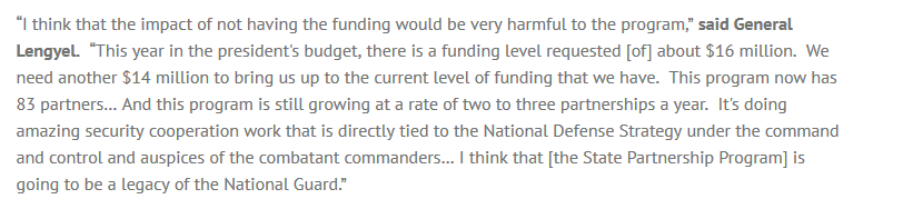 NATOAssure's tweet photo. US @SenatorCollins on funding National Guard and State Partnership Program operations "...to deter Russian aggression and conduct multinational training with our #NATO allies and other European partners. https://t.co/YExVRK1NlS @USNationalGuard https://t.co/dMh1SuoqX6