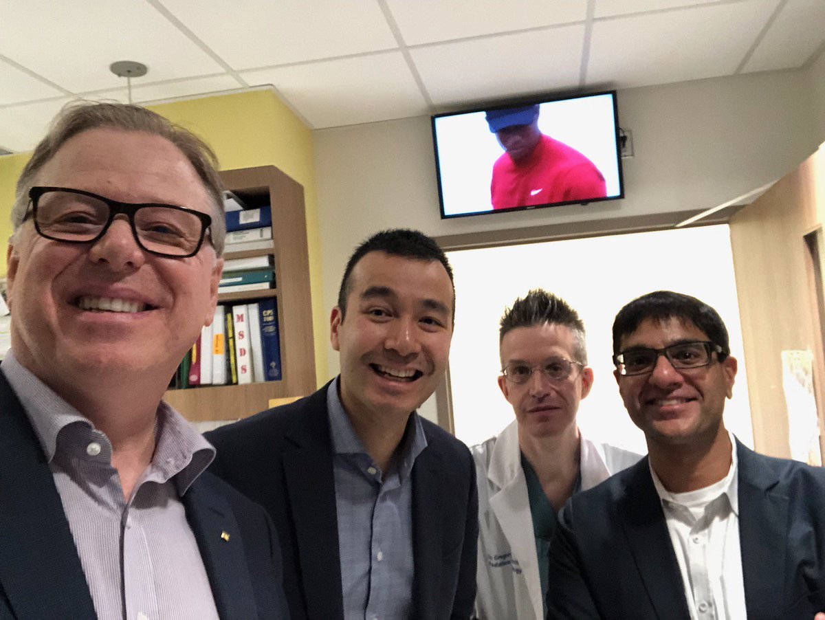 Had to find a screen to watch the big cat make history! #Tiger - Sunday at work for the #Sunnybrook CAT Program with @DoctorAndySmith <a href="/SahgalArjun/">arjun sahgal</a> <a href="/GJCzarnota/">Gregory Czarnota</a> and <a href="/mikki_campbell/">Mikki Campbell</a>