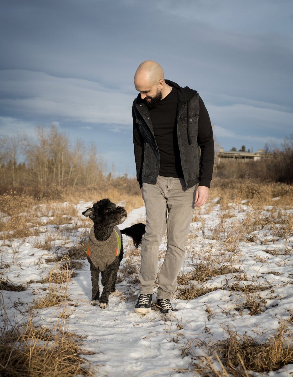 ARFAlberta's tweet photo. One month ago, our friend @thedjkav said goodbye to his friend Cola. ♥️🐾 He turned his loss into an amazing gift for ARF. In recognition of his generosity and in honour of Cola, ARF is pleased to announce Kav is one of our 2019 Honourary Members. #ColaStrong @ampcalgary https://t.co/M4j6vIUpZi