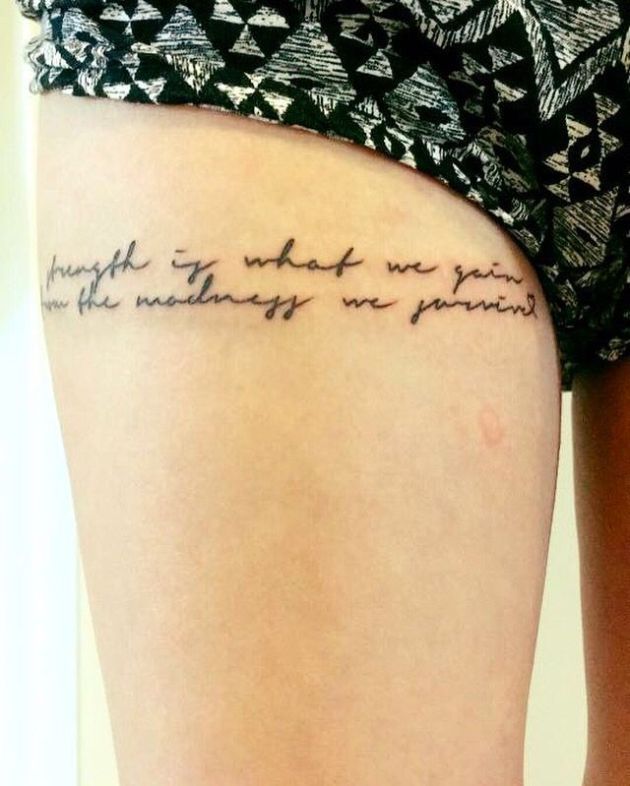 Inspirational Quote 10 Thigh Tattoos to Show Off in Your Swimsuit This  Summer  Page 5