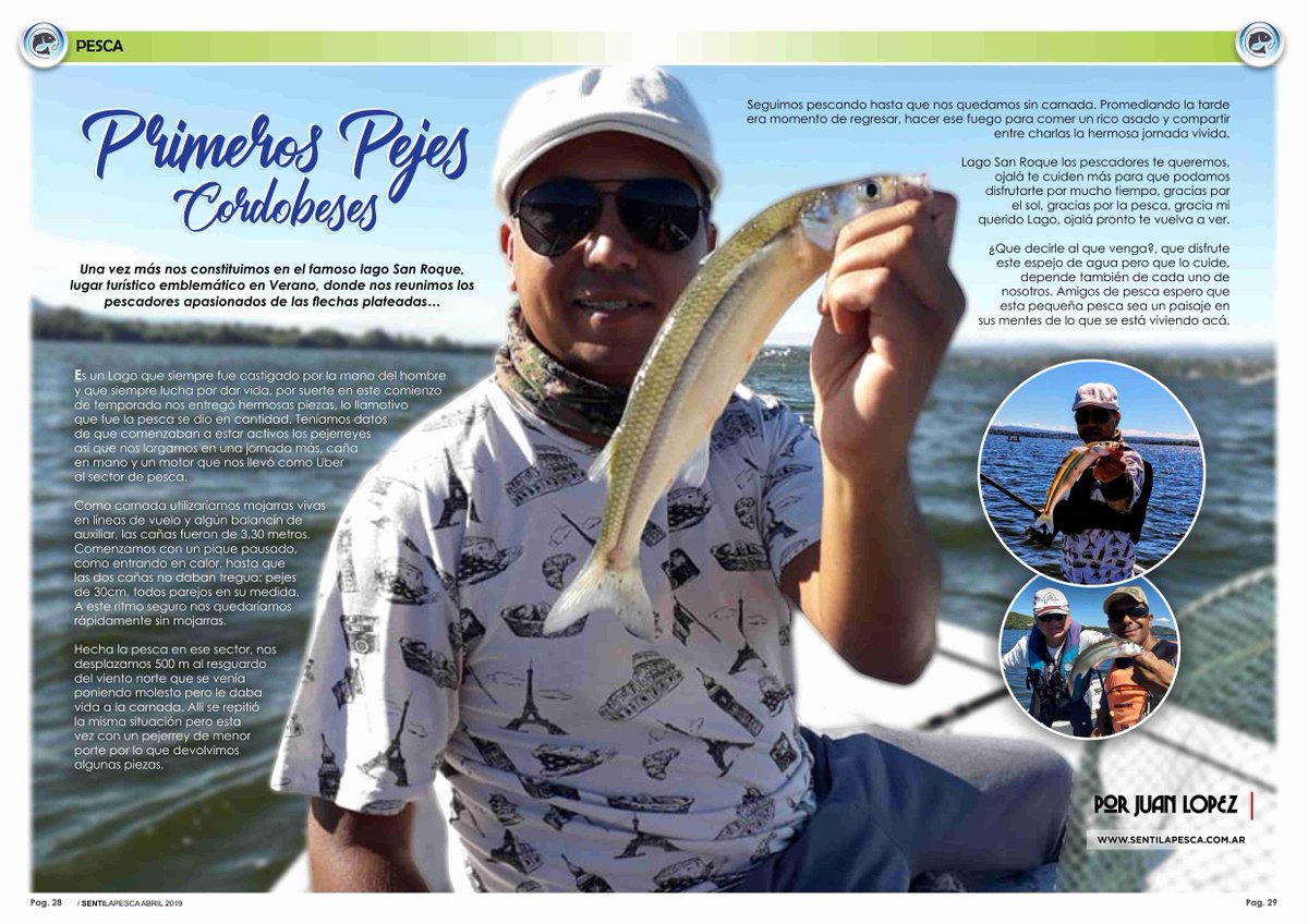 Sentilapesca's tweet photo. "Pejerreyes cordobeses" completa desde el portal por Juan Lopez | Nota publicada en la Edición Nº 69 #SENTILAPESCA de #Abril2019 > https://t.co/SlWdaJF8GE
.
#pescadeportiva #revistasentilapesca #pescaembarcada #cordoba #pejerrey #pescaembarcada https://t.co/rv5hs6bVO5