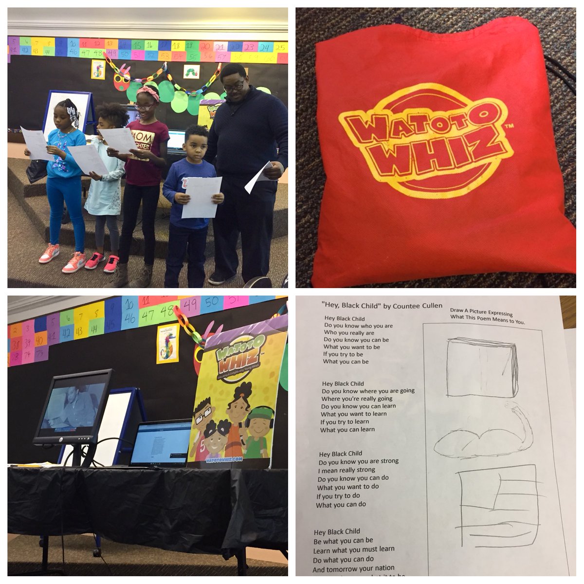 WatotoWhiz's tweet photo. Another successful event yesterday. Join us the second Saturday of each month for our family series! #watotowhiz #watotowhizkid #nationalpoetrymonth #blackpoets #heyblackchild #chicagopubliclibrary #springintopoetry @chipublib #halllibrary https://t.co/kl4lxkMEqD