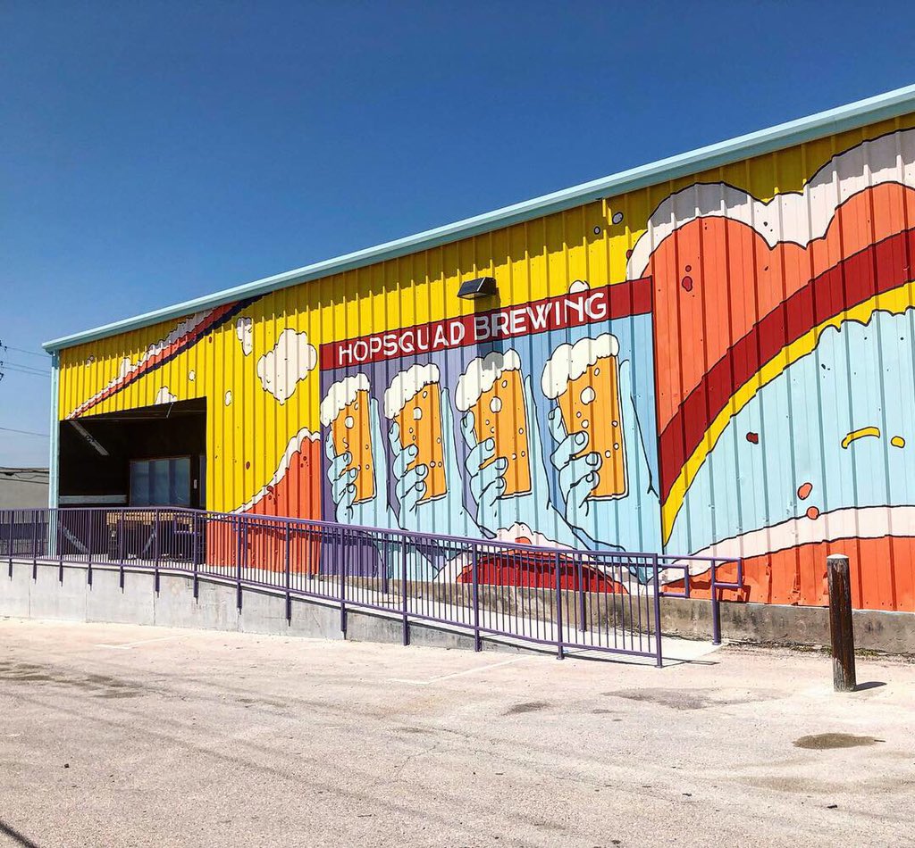 HopsquadBrewing's tweet photo. Hopsquad is now all eye candy. We’re getting closer and closer! #atxcraftbeer #atxart #hopsquad #buildingabrewery https://t.co/lY9Nqqsu22
