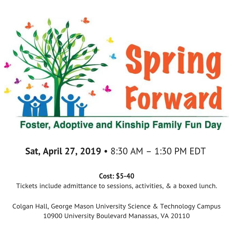 .<a href="/FormedFamilies/">Formed Families</a>' Spring Forward Family Fun Day &amp; Regional Conference is just around the corner! More info ➡️ bit.ly/2CLsw2v #fostercare #adoption