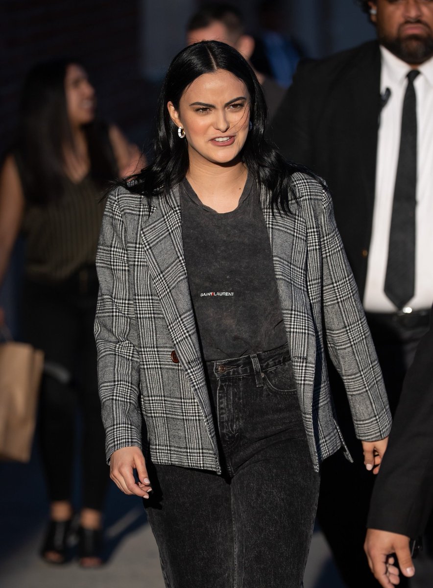 vilslovesruby's tweet image. ♡ April 10: Camila Mendes visiting Jimmy Kimmel Live! in Hollywood, USA | ©️Celebmafia