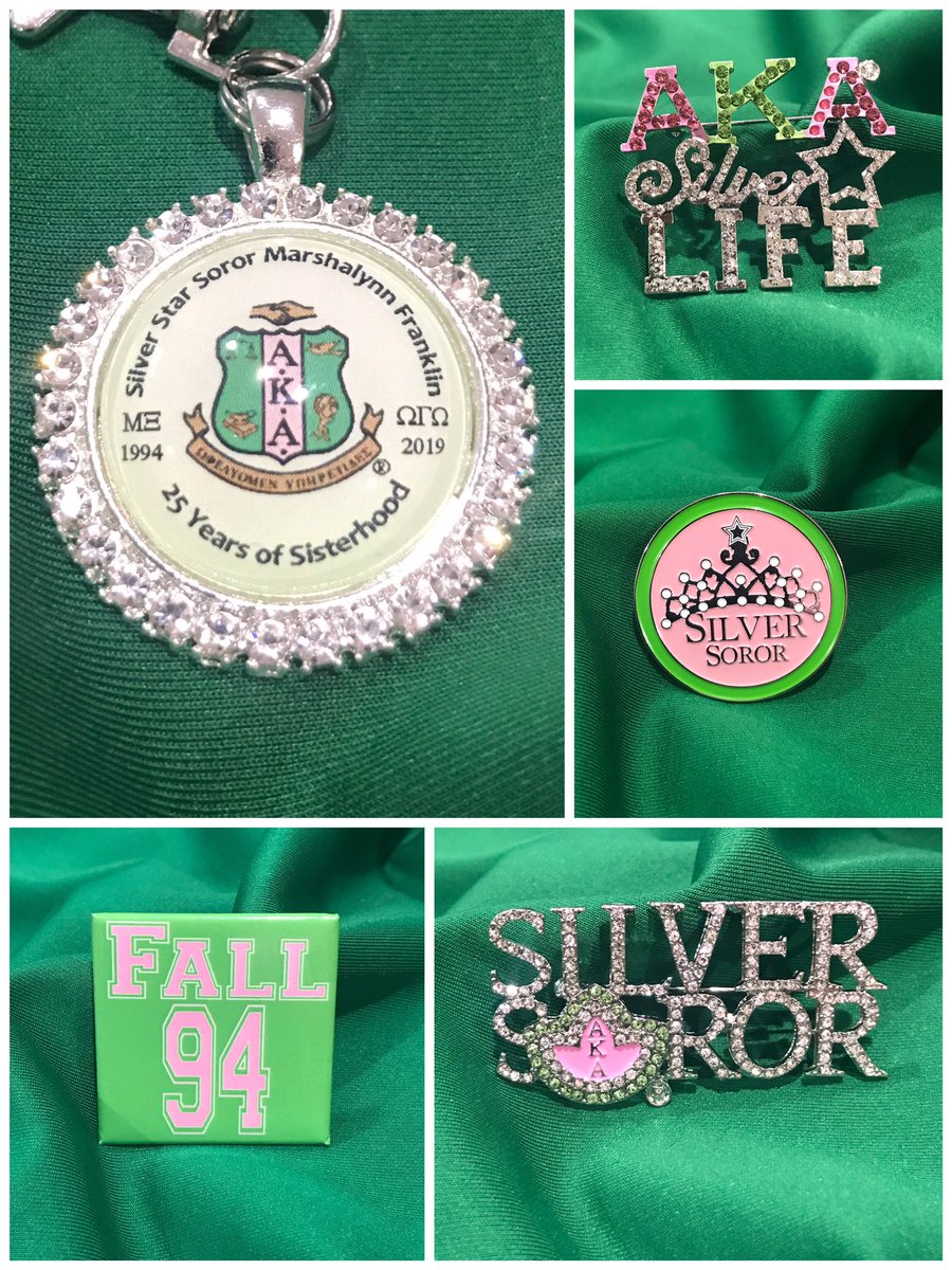 MFrank1908's tweet image. While my @akasorority1908 membership pin will always be my absolute favorite, these are a close second. 💕💚 #SilverStar #LifeMember #MuXiMade @BwoodAKA @MagnificentMuXi