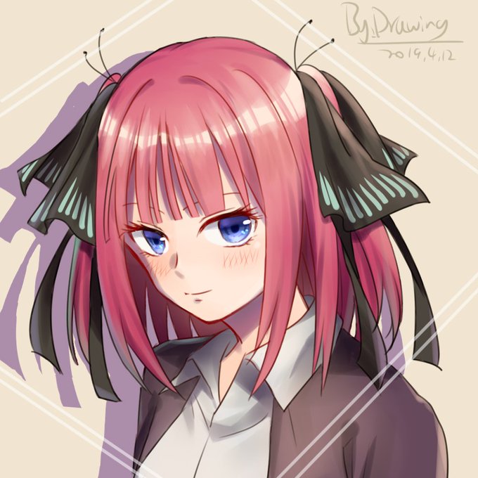 Dr.饅頭さんがTwitterに投稿した中野二乃(五等分の花嫁)のイラスト。