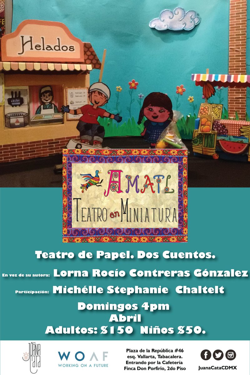 LocuraCultural's tweet photo. Regalos
PASES FAMILIARES (4) para #AMATL teatro de papel.
1) Da RT
2) Sigue a @JuanaCataCdMx 
3) Manda un twit con tu nombre
Asistes al teatro https://t.co/IBatg2MEji
