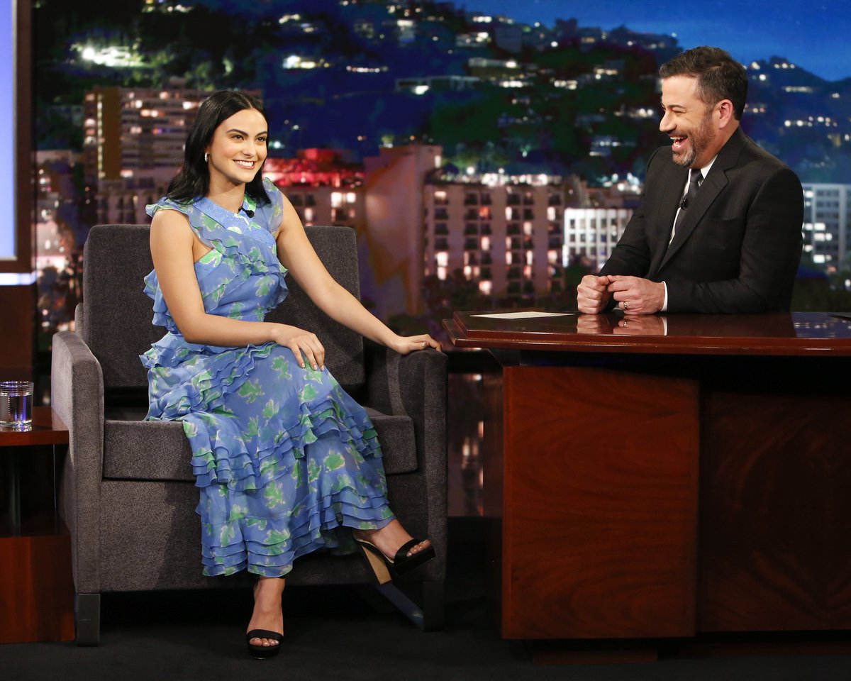 vilslovesruby's tweet image. ♡ April 10: Camila Mendes at Jimmy Kimmel Live! | ©️ @jimmykimmellive