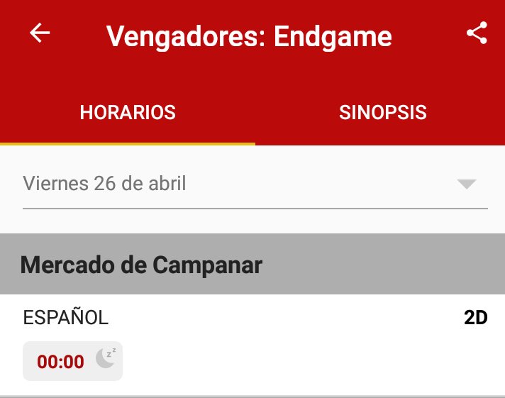Leman_Navarre's tweet photo. @YelmoCines Buenas tardes :) hay sesiones disponibles para Vengadores Endgame para el viernes 26 en vuestro cine del Mercado de campanar? Es que en la app y la web no aparece nada para ese dia,solo a las 24:00,se han agotado? https://t.co/6fKWN7fSfU