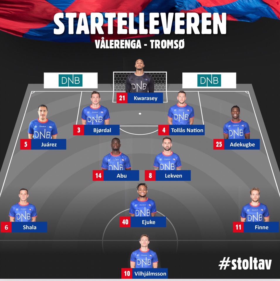 ValerengaOslo's tweet photo. Vi ønsker alle publikummere en god kamp og mange fine opplevelser på Intility Arena.
Her er kveldens XI mot Tromsø:
#OslosStolthet https://t.co/BgRhysyLDM
