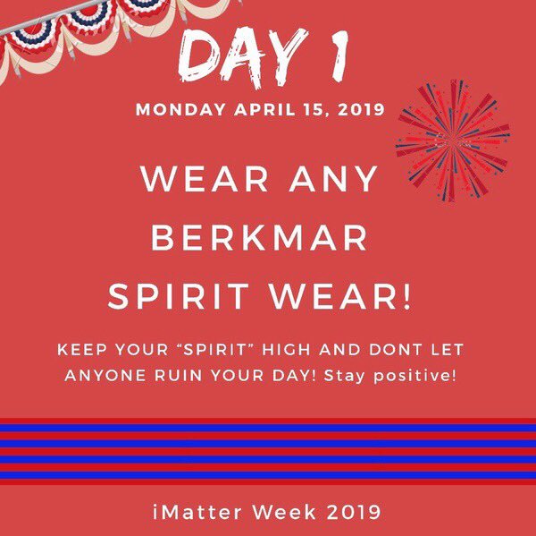 SwimBerkmar's tweet photo. IMATTER week starts tomorrow! Don’t forget to wear Berkmar spirit wear! https://t.co/Kza38yfIFf