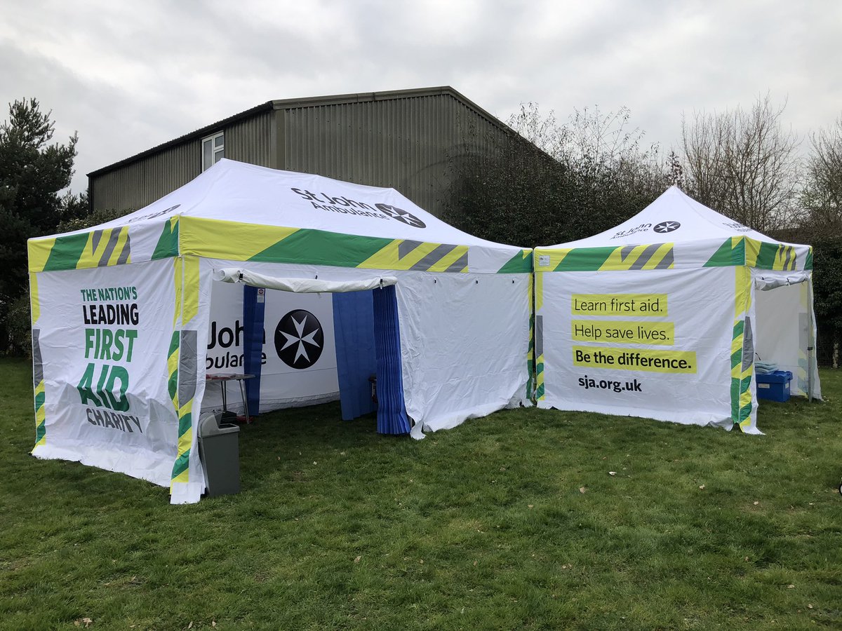 SjaNaLogistics's tweet photo. Our new 3x3 branded gazebo is a welcome addition for @SJANorthAnglia! It will be used as a resus bay during the GEAR 10k in Kings Lynn soon, but before then it is off to @UEALINKS for Derby Day! #MySJADay https://t.co/n3SpBkTPjc