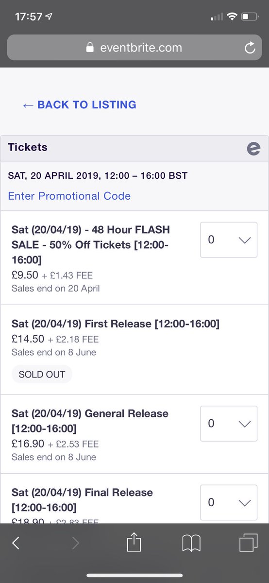 <a href="/GBginfestival/">The Great British Gin Festival</a> one page says the earlier you buy the tickets cheaper they are on the next web page, today tickets are almost half the price we paid back in February. #Disappointing #lies #lie #con