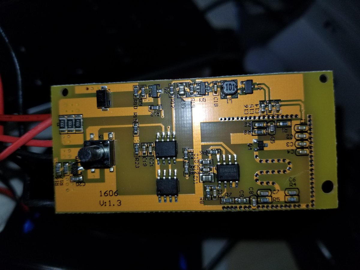 Inside a solar powered radar LED light.
