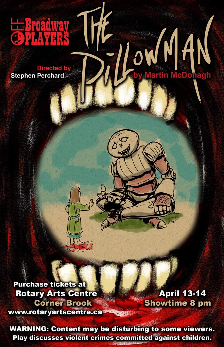 offbroadwayplay's tweet image. Don't Miss Out!!!!!
@offbroadwayplay Presents 'The Pillowman'! Tonight Sunday April 14th @CBRotaryArts at 8:00pm!!!!
#cornerbrook #livetheatre #supportlocal #communitytheatre #offbroadwayplayers