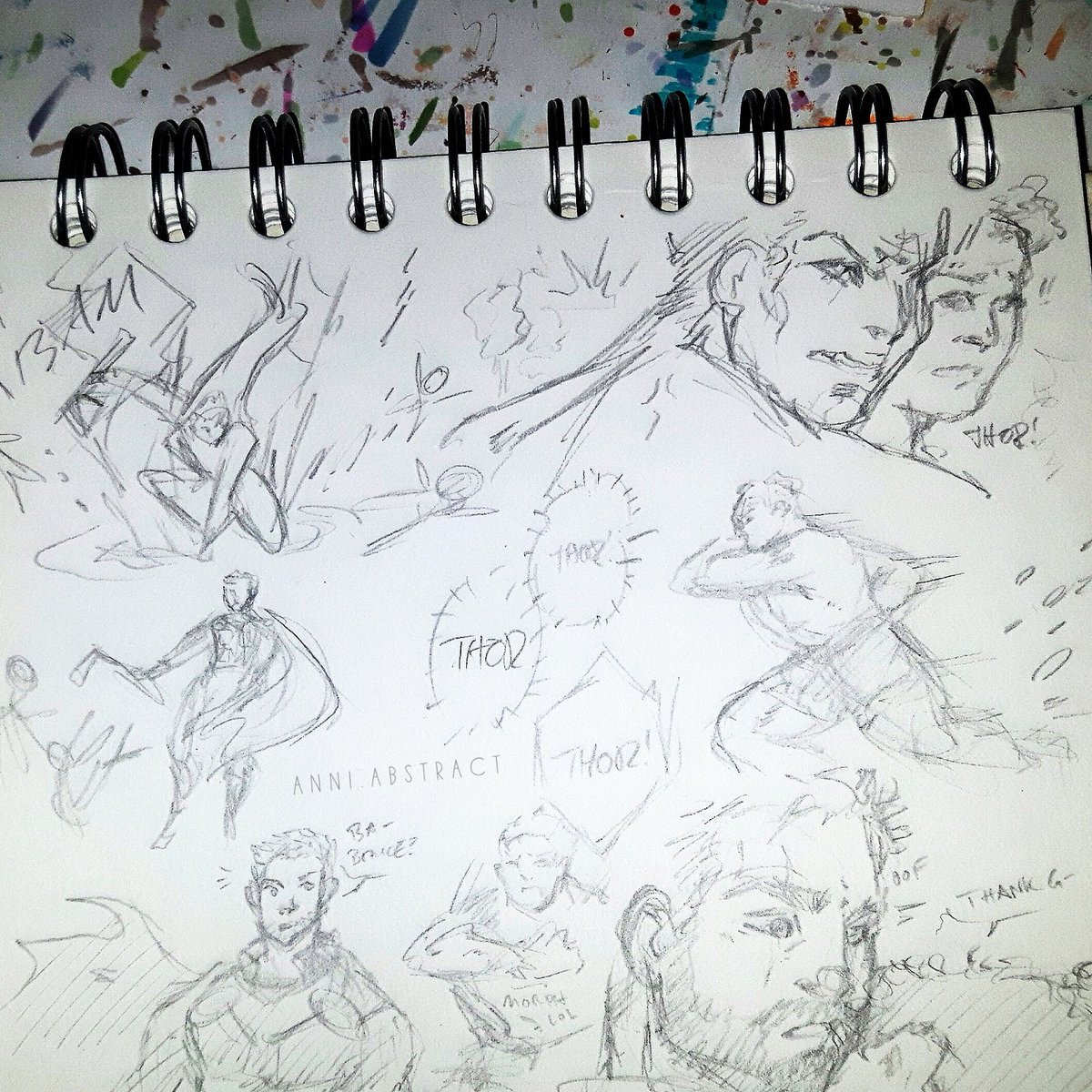 anniabstract's tweet photo. welcome to rarepair hell 😭💚 drew some random reunion battle scene scribbles bc i had a lot of feels (not related to endga*e, don't spoil) for a few days sO YEA. they cute as heck, i really need to read eVEN MORE fluffy, sappy fics about them ashdjfljk #thruce #thorbruce https://t.co/A56p7ffwdO
