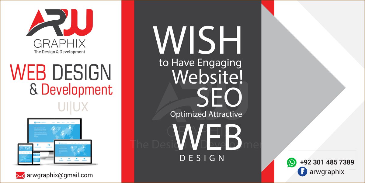 ArwGraphix's tweet photo. 👉#ARW 🖼#GRAPHIX
The #Design &amp; 📑#Development
Wish to Have Engaging #Website!
Web Design #UI and #UX
Development #PHP &amp; #ASP.Net
#Services.
📞Cell:+ 92 301 4857 389
📨Email:-arwgraphix@gmail.com https://t.co/2WrIfRfwpq