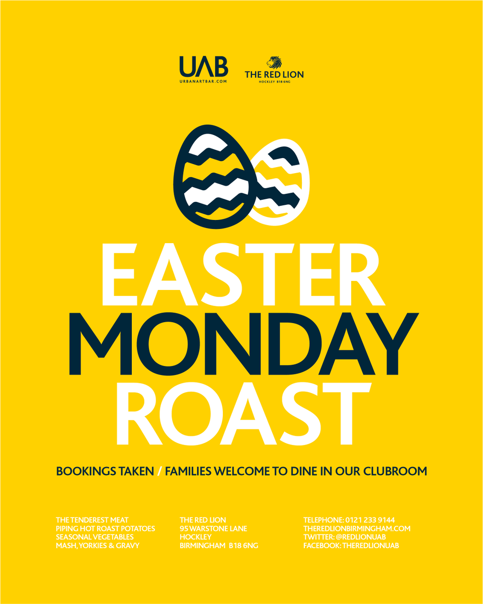 RedLionHockley's tweet photo. With it being the #BankHoliday next weekend, we're offering you the chance enjoy the best meal of the week for even longer!
That's right, it's the return of Monday Roasts π
Bookings available for both Sunday and Monday. To book: 0121 233 9144.
#JQ #Birmingham #MondayRoasts https://t.co/lPcSuBKbye