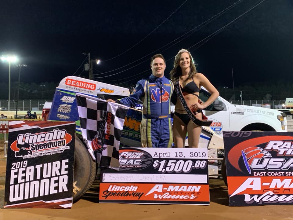 USAC Racing (@usacnation) on Twitter photo Reigning <a href="/USACecsc/">USAC East Coast</a> champion <a href="/SteveDrevicki19/">Steve Drevicki</a> started off his 2019 campaign in the best way possible. Drevicki, from Reading, Pennsylvania, came up with a near flawless night of racing, winning Saturday's series opener at <a href="/lincolnspeedway/">Lincoln Speedway</a>.
Read More --> usacracing.com/news/sprint-caโฆ Reigning <a href="/USACecsc/">USAC East Coast</a> champion <a href="/SteveDrevicki19/">Steve Drevicki</a> started off his 2019 campaign in the best way possible. Drevicki, from Reading, Pennsylvania, came up with a near flawless night of racing, winning Saturday's series opener at <a href="/lincolnspeedway/">Lincoln Speedway</a>.
Read More --> usacracing.com/news/sprint-caโฆ