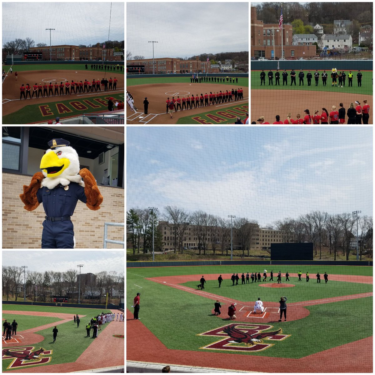 Perfect day for <a href="/BCBirdBall/">Boston College Baseball</a> and <a href="/BC_Softball/">BC Softball 🥎</a> for #BackTheBlue  @bcpolice <a href="/bostonpolice/">Boston Police Dept.</a> #WeAreBC🦅