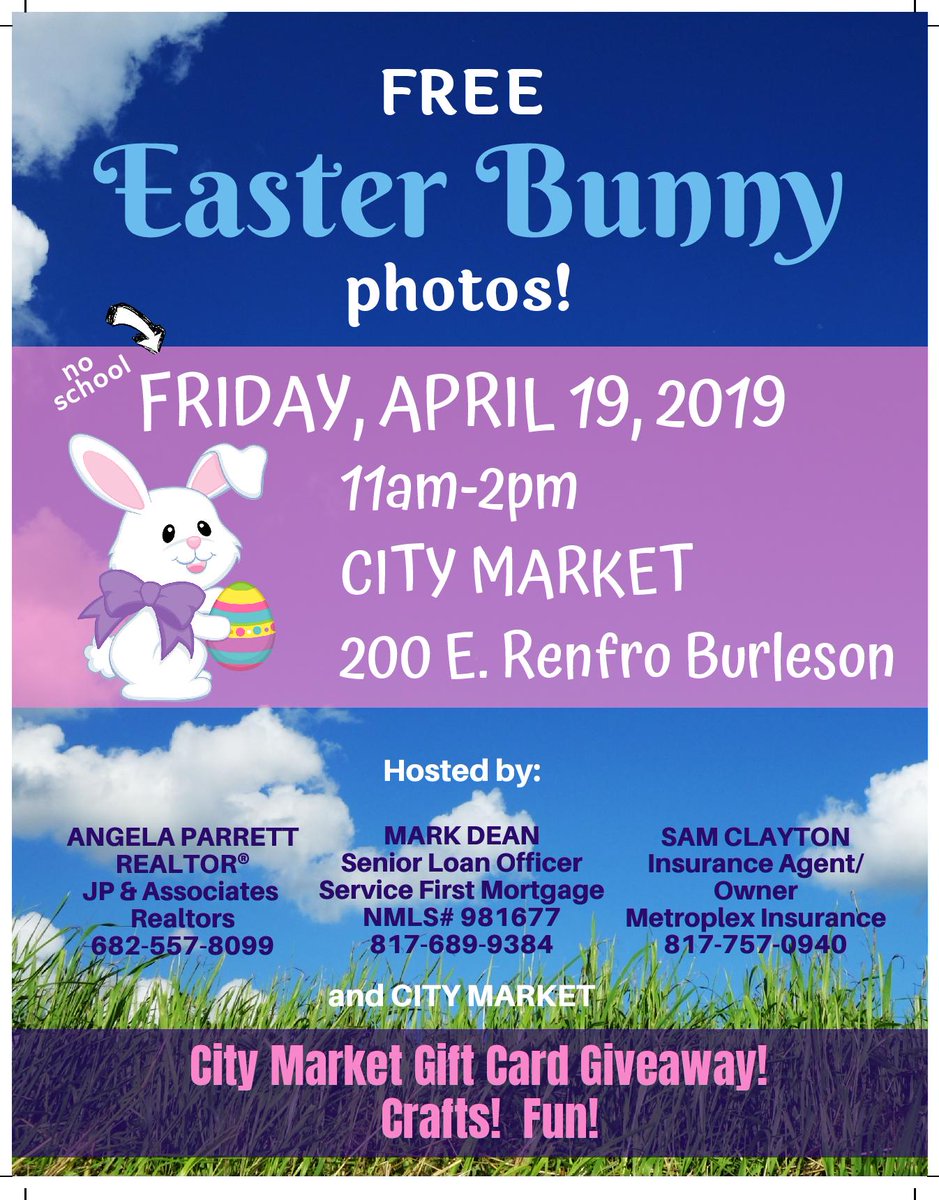 Come meet the Easter Bunny at City Market THIS Friday, April 19th! Free photos! Crafts! Fun! Hop on by for an egg-cellent time!