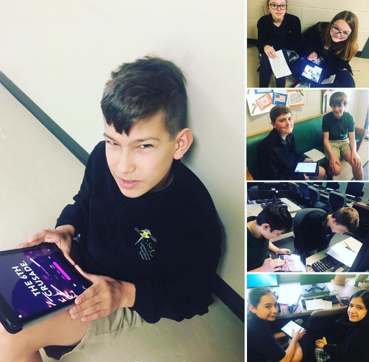 cdolinc's tweet photo. Cathedral Eagles Lincoln’s 7th graders working with iPads! Go Eagles! #cdolincschools #Apple https://t.co/ZDYSZdxqBg