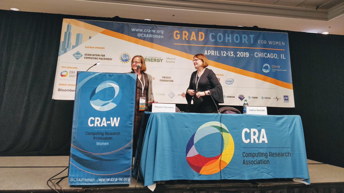 YZhang_Janice's tweet photo. It was wonderful to learn from peers and mentors at @CRAWomen #GradCohort2019 and that made me feel so empowered. Thanks @margmartonosi, Andrea Danyluk (@KhouryCollege), and other amazing speakers! Publishing research, 1:1 mentoring, balancing life & work were my favorites : ) https://t.co/lmO7rsYOlG