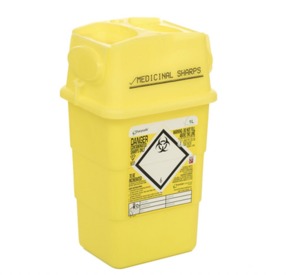 I couldn’t find anything in the lab that’s yellow, so I had to go with the sharps bin  sorry Rih Rih