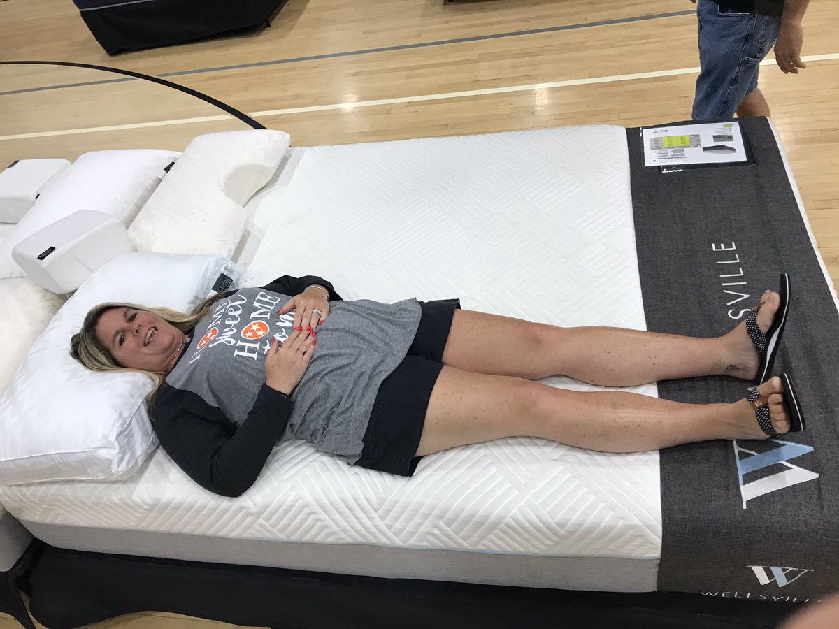 SHRaiderBand's tweet photo. @grzybowskic and @SHHSRugby students approve of these mattresses!! ❤️ 💤 @SHHSRaidersTN https://t.co/ZiUXbLKoM3