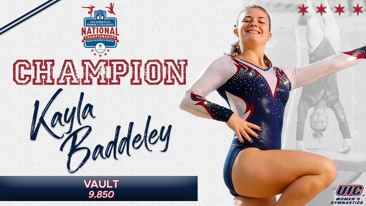 KAYLA IS THE NATIONAL VAULT CHAMPION!!!! #ItsUIC