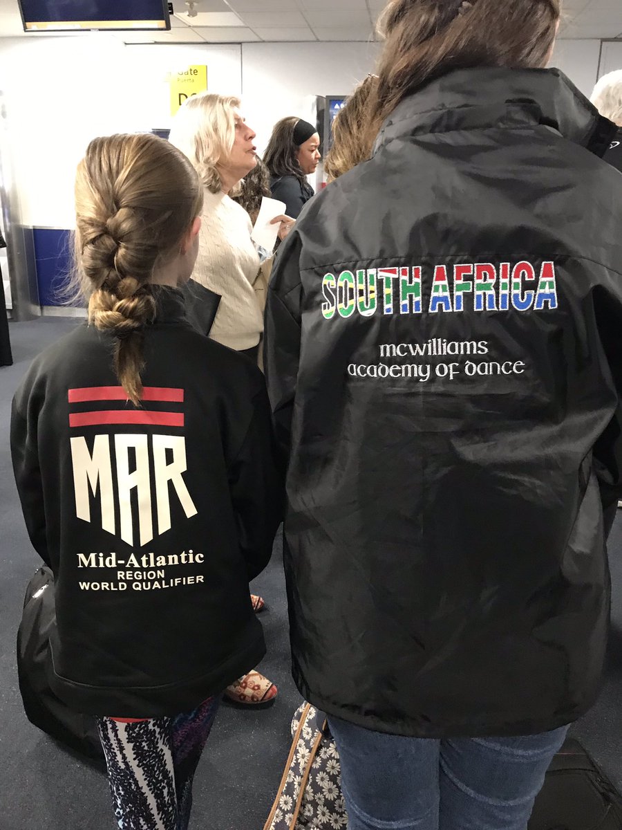 Best part about the #irishdance experience is making new friends from all over the world! Ran into some fellow #CLRGworlds2019 competitors at the airport, headed to Greensboro, sporting their Worlds jackets from South Africa. #ItsASmallCLRGworld #GoTeamMAR <a href="/CLRGIrishDance/">CLRG - Irish Dance</a>