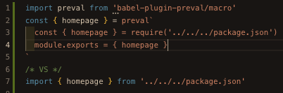 CanRau's tweet photo. babel-plugin-preval/macro is so helpful 🥳 Thanks to @kentcdodds 🙏 https://t.co/CJrOCSDT0x #Babel #BabelPlugin
By the way I'm pretty sure, but am I actually saving bytes by using `preval` to pull a property from package.json into my #GatsbyJS site instead of directly? https://t.co/X5PiE6HF04