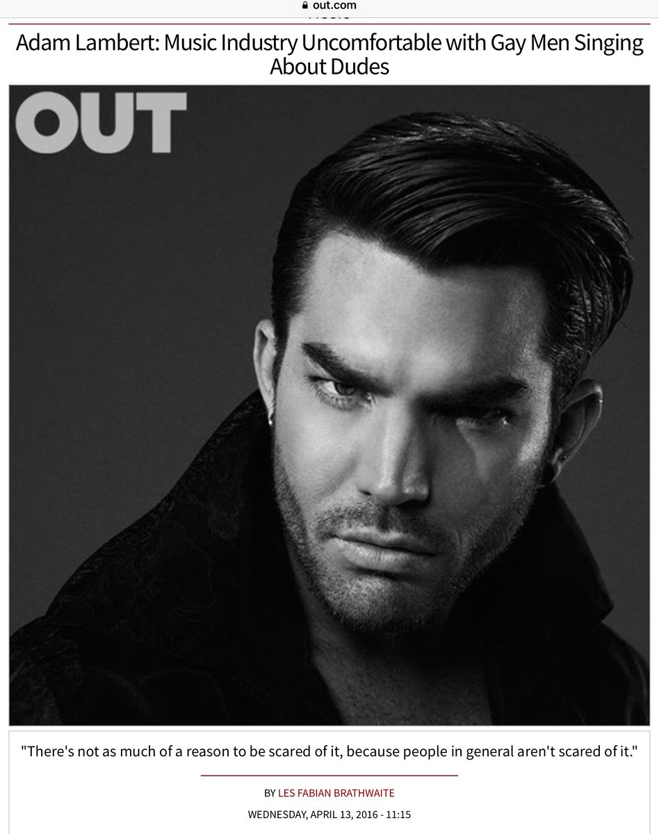 "Music industry keeps gay artists in glass closet" Adam Lambert