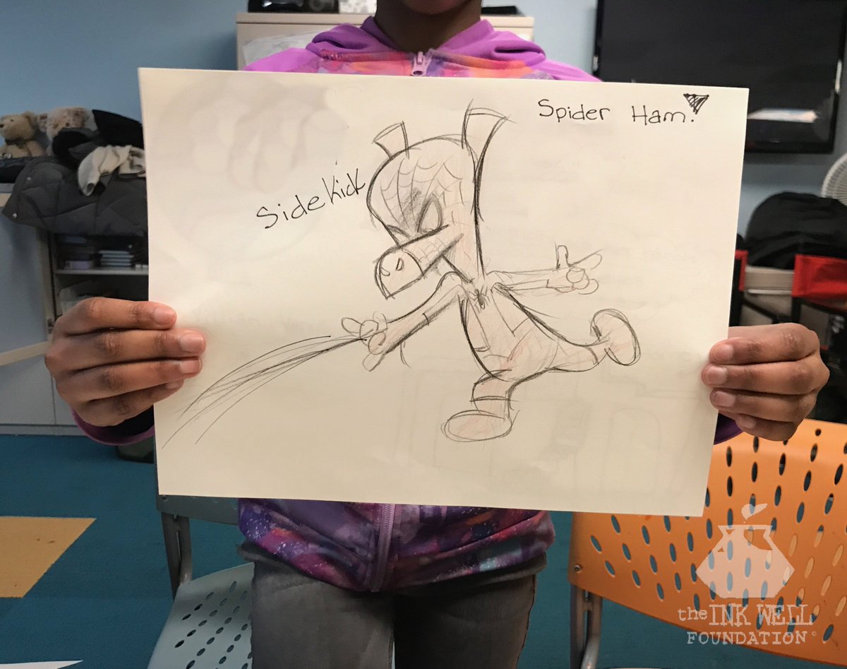 InkWellKids's tweet photo. Inventing #Superheroes at @GildasClubNYC! The kids created "Pizza Girl," who flings hot cheese at her nemeses; a space palace for "Electric K," and "Sidekick Spider Ham." More pics on our site's Past Events page. Thanks, volunteers! #kickcancerbutt @fmpstudio https://t.co/FSO0ZFb67R