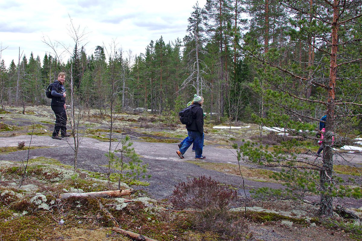 ASalumnit's tweet photo. AS-alumnit kävivät tänään kevätretkellä Nuuksiossa. Ohjelmassa oli Korpinkierros (7,2km) ja eväiden syöntiä notskipaikalla.🏕🌞 #Nuuksio #ASalumnit #Kevät https://t.co/CUAcShQs6j
