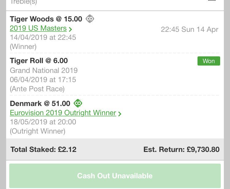sameaton12's tweet image. Tiger Roll ✅ 
Tiger Woods ✅ 
Denmark...

#TheMasters #SpringTreble
