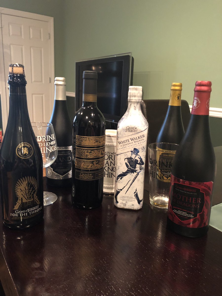 imcin531's tweet photo. Where did the time go... I only have 6 1/2 hours to decide what to drink for tonight’s #gotseason8premiere 
#GameOfThrones8 
#gameofthroneshbo
#gothbo https://t.co/XvwWYQzrYY
