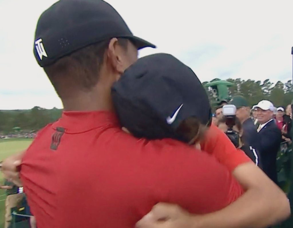setochungster's tweet photo. Amazing comeback after 14 years since his last Masters title!! So happy for Tiger and his family.  Tears watching him hug his family!! Been waiting for this moment for so long!! Thank you @TigerWoods for never giving up &amp; giving us some glorious golf st @TheMasters #TigerComeback https://t.co/LTzOPIJRzf