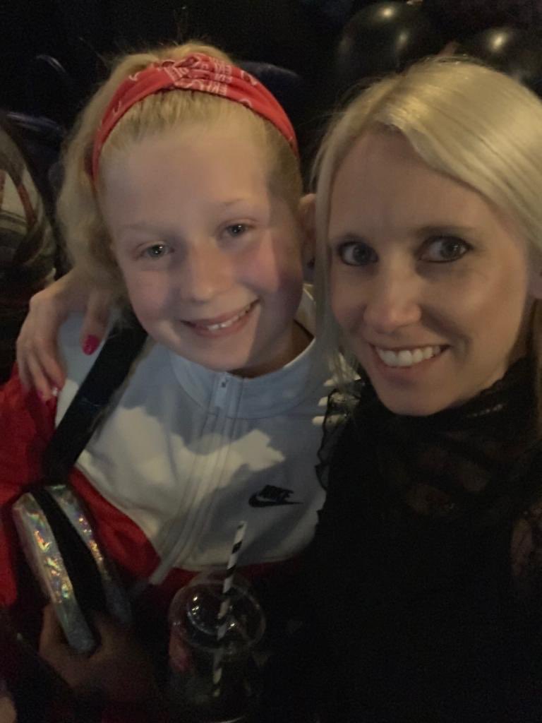 Me and my beautiful daughter waiting to see the beautiful Michelle Obama #IAmBecoming