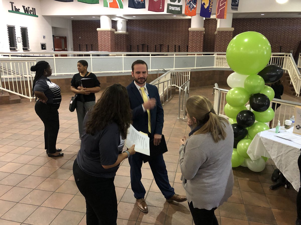 HarbyJH's tweet photo. We can’t wait to greet our hawks tomorrow as we gear up for another week of laughter and learning. The leadership team enjoyed meeting all the new future educators at yesterday’s job fair! https://t.co/yJosnsn0Cv