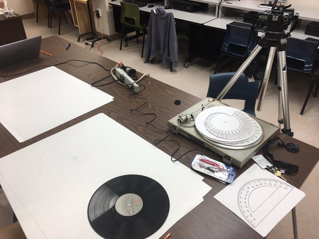 mvlamey's tweet photo. What do record albums, cameras, record players and drawing materials have in common? Well you just going to have to show up to #bluefield Creative Multi Media #CMM801 class tomorrow to find out. #edupei #educationpei @GoBobcatsGo https://t.co/hW4M3hjZbx