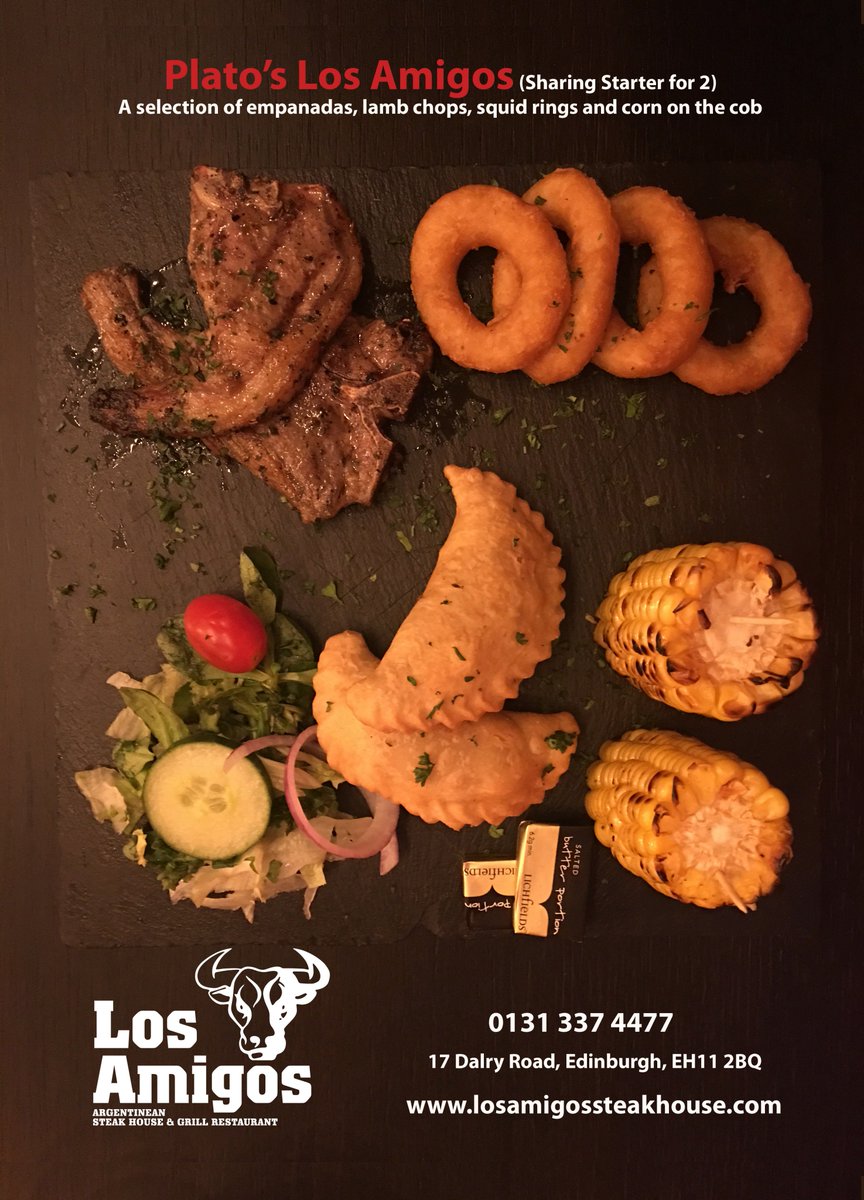 LosAmigosEdin's tweet image. Plato’s Los Amigos
#empanadas #lambchops #squidrings #cornonthecob 

Los Amigos #Steakhouse
17 Dalry Road, #Edinburgh EH11 2BQ
Tel: 0131 337 4477
losamigossteakhouse.com