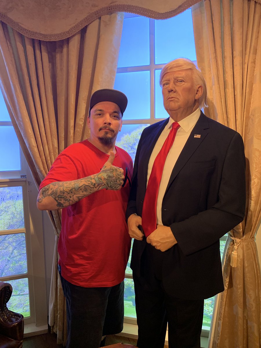 Tat2sbyJR's tweet photo. @realDonaldTrump  had a great day with the wife today in Orlando . We went to the wax museum and a few other places ! https://t.co/g3t8irrs94
