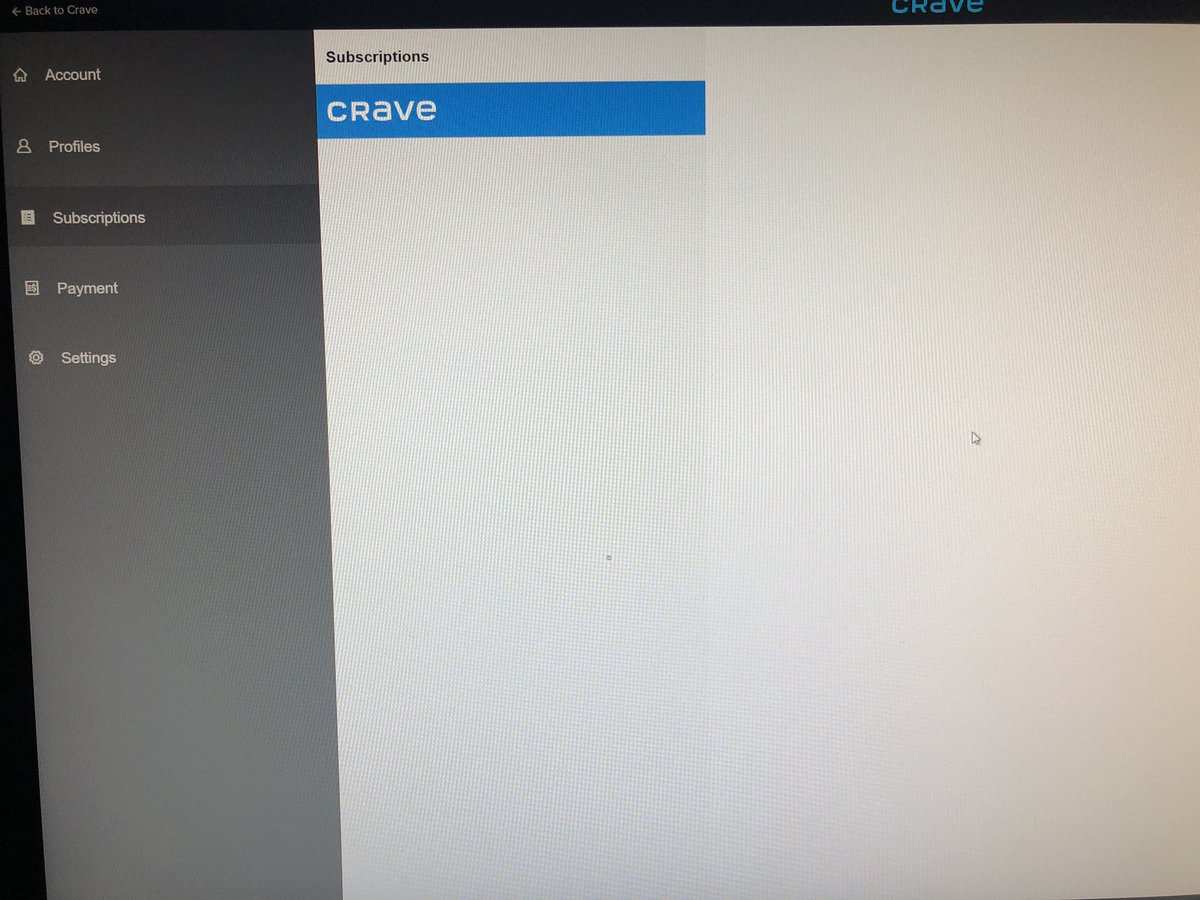 JPDESJ4RDINS's tweet photo. @CraveCanada help I cannot subscribe. I only get a white screen ! https://t.co/ORpldIgKqo