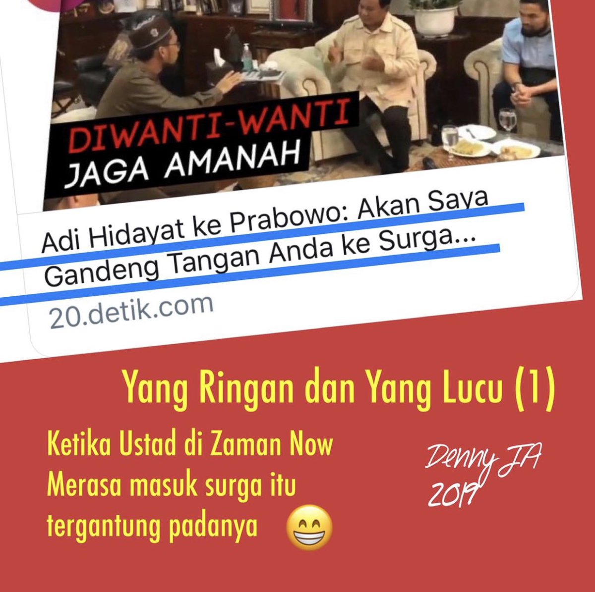 DennyJA_WORLD's tweet photo. Ulama di zaman Now banyak pula yang lucu😁: merasa dirinya bisa mengatur siapa yang masuk surga https://t.co/fp5DKmfwBn